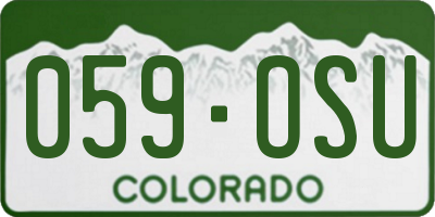 CO license plate 059OSU