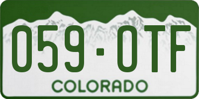 CO license plate 059OTF