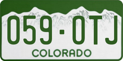 CO license plate 059OTJ