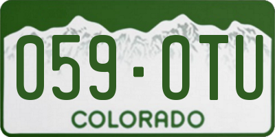 CO license plate 059OTU