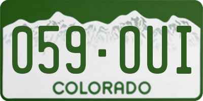 CO license plate 059OUI