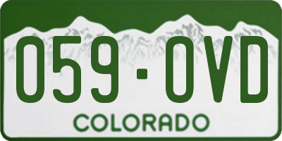 CO license plate 059OVD