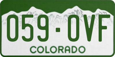 CO license plate 059OVF