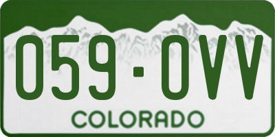 CO license plate 059OVV
