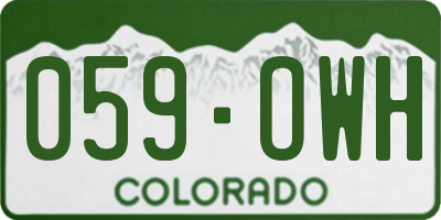 CO license plate 059OWH