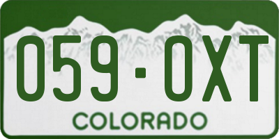 CO license plate 059OXT