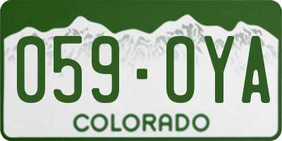 CO license plate 059OYA
