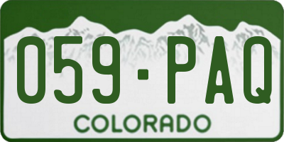 CO license plate 059PAQ