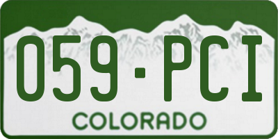 CO license plate 059PCI