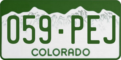 CO license plate 059PEJ