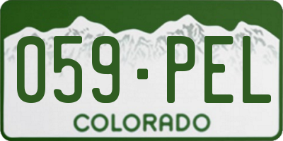 CO license plate 059PEL