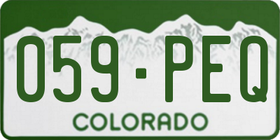 CO license plate 059PEQ