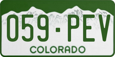 CO license plate 059PEV