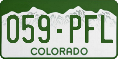 CO license plate 059PFL