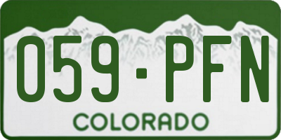 CO license plate 059PFN