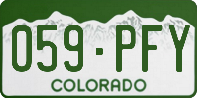 CO license plate 059PFY