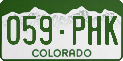 CO license plate 059PHK