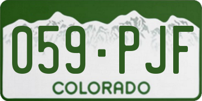 CO license plate 059PJF