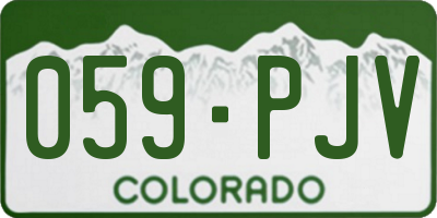 CO license plate 059PJV