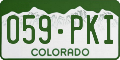 CO license plate 059PKI
