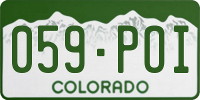 CO license plate 059POI