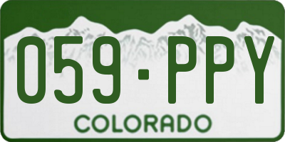 CO license plate 059PPY