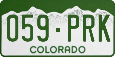 CO license plate 059PRK