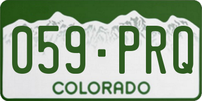 CO license plate 059PRQ