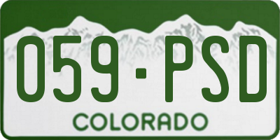 CO license plate 059PSD
