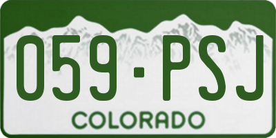 CO license plate 059PSJ