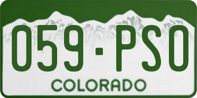 CO license plate 059PSO