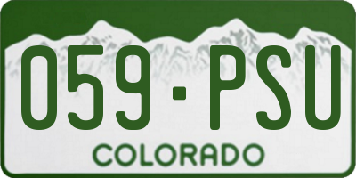 CO license plate 059PSU