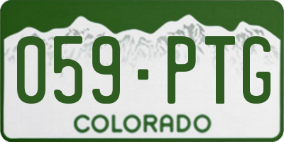 CO license plate 059PTG