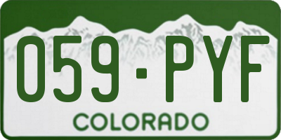 CO license plate 059PYF