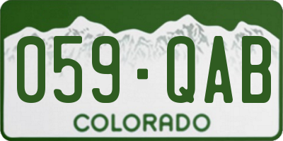 CO license plate 059QAB