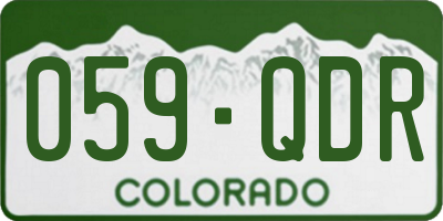 CO license plate 059QDR