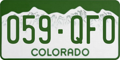 CO license plate 059QFO