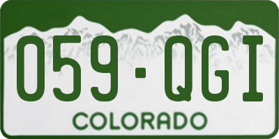 CO license plate 059QGI