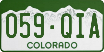 CO license plate 059QIA