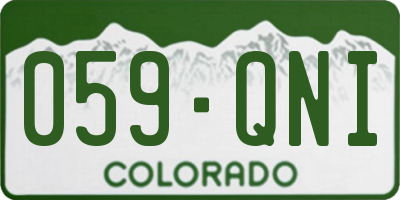 CO license plate 059QNI