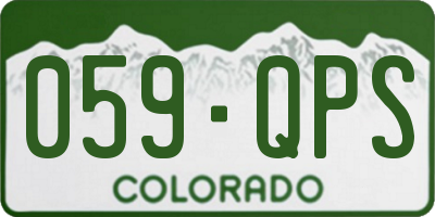 CO license plate 059QPS