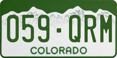 CO license plate 059QRM