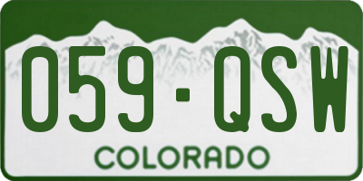 CO license plate 059QSW