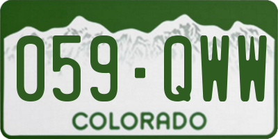 CO license plate 059QWW