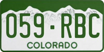 CO license plate 059RBC