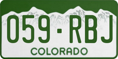 CO license plate 059RBJ