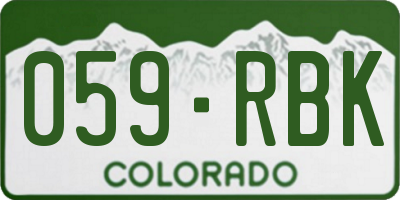 CO license plate 059RBK