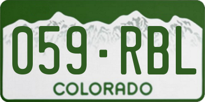 CO license plate 059RBL