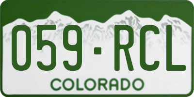 CO license plate 059RCL
