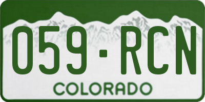 CO license plate 059RCN